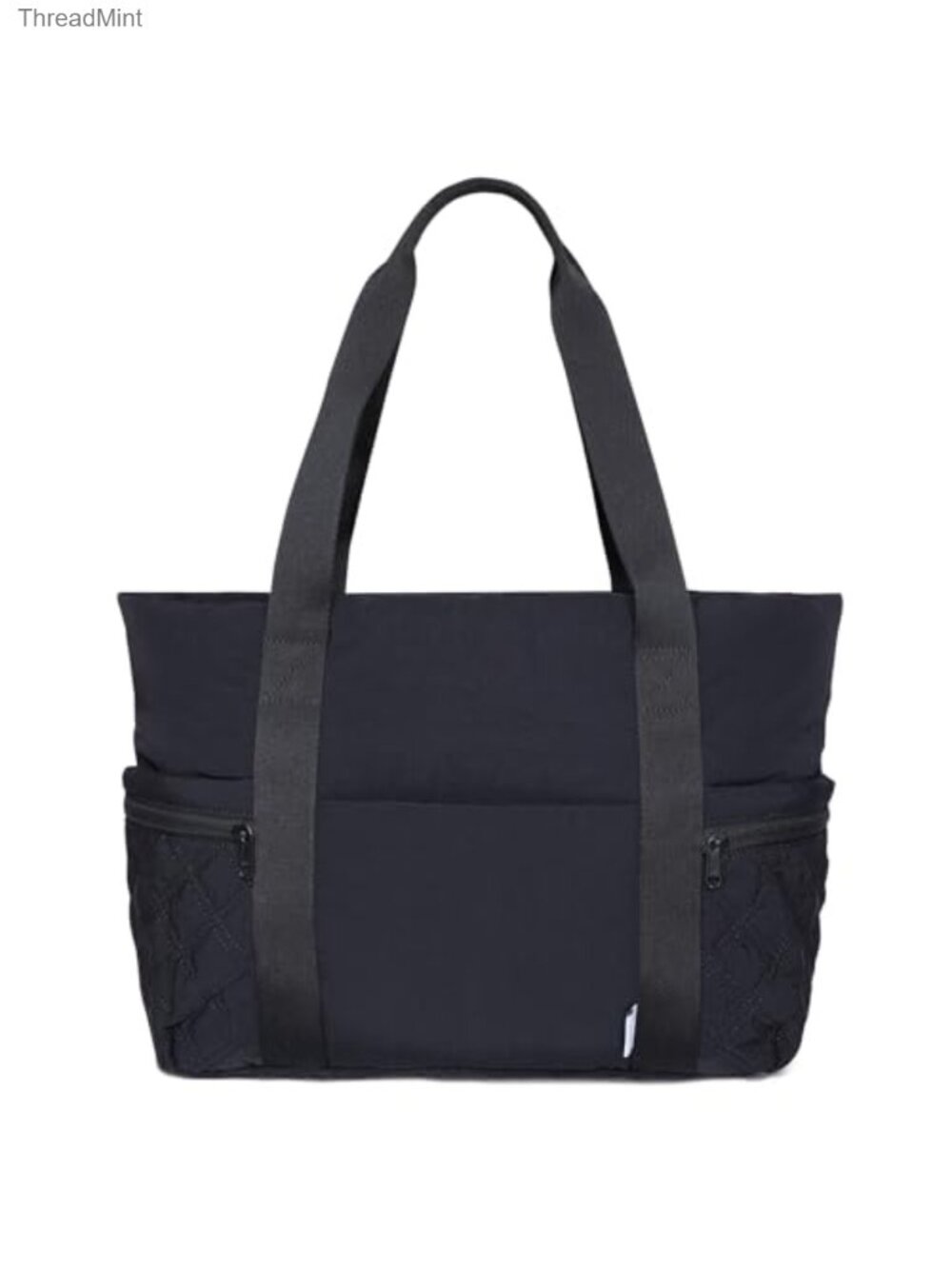 Nylon Puffer Tote Bag Quilted Shoulder Handbag with Zipper 15.6in Laptop